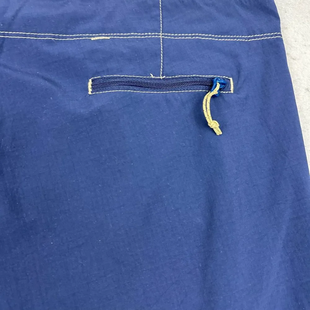 Patagonia Men's Swim Trunks Size 38 Blue Gold Unlined Elastic‎ Drawstring Waist